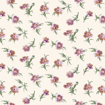 Courtland MAS11323-E Cream Tossed Carnations by Maywood Studio