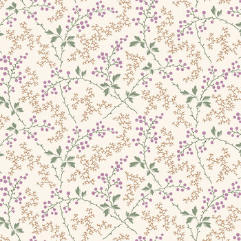 Courtland MAS11324-E Cream Berries on Vine by Maywood Studio