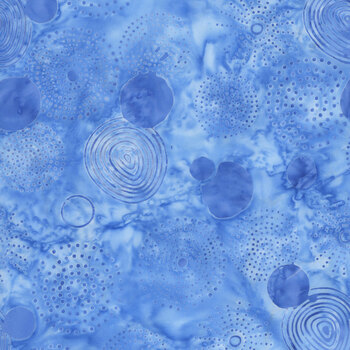 Pixelwave 112664513 Circle Dots Blue Shark by Jerry Khiev for Island Batik