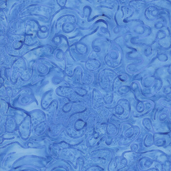 Pixelwave 112665540 Squiggles Blue Azure by Jerry Khiev for Island Batik