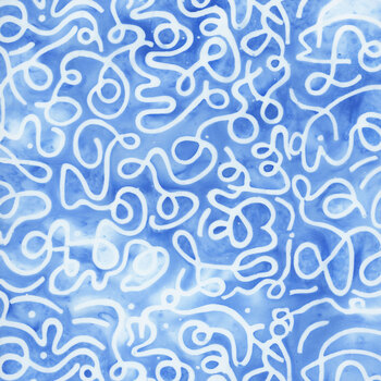 Pixelwave 112665849 Squiggles Multi White Blue Sky by Jerry Khiev for Island Batik