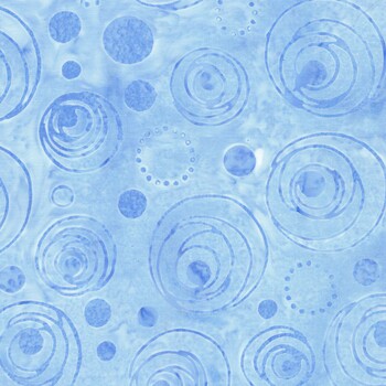 Pixelwave 112667505 Circle in Circle Blue Bluebelle by Jerry Khiev for Island Batik