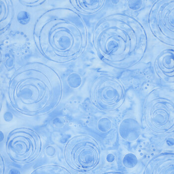Pixelwave 112667505 Circle in Circle Blue Bluebelle by Jerry Khiev for Island Batik