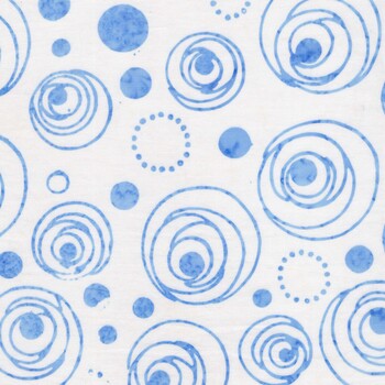 Pixelwave 112667700 Circle in Circle White by Jerry Khiev for Island Batik