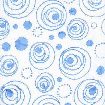 Pixelwave 112667700 Circle in Circle White by Jerry Khiev for Island Batik