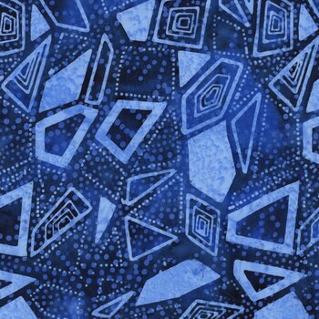 Pixelwave 112668575 Pointed Shapes-Blue Marine by Jerry Khiev for Island Batik