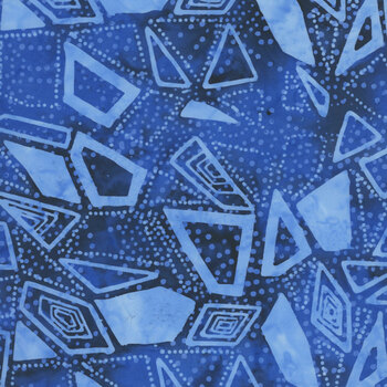 Pixelwave 112668575 Pointed Shapes-Blue Marine by Jerry Khiev for Island Batik