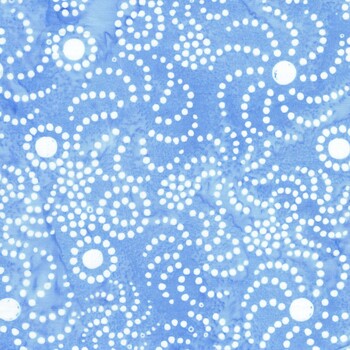 Pixelwave 112670515 Swirly Dots Blue Chambray by Jerry Khiev for Island Batik