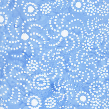Pixelwave 112670515 Swirly Dots Blue Chambray by Jerry Khiev for Island Batik