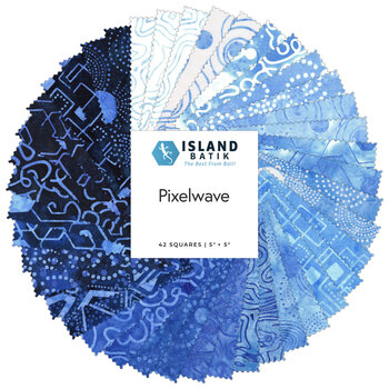 Pixelwave  5" Squares by Jerry Khiev for Island Batik