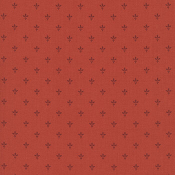 Madder Rose MAS11318-R Red Fleur De Lis by Maywood Studio