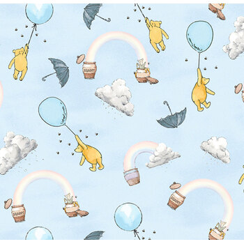 A Hundred Acre Spring 9592-11 Blue Spring Showers by W.A. Dodge for Studio E Fabrics
