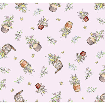 A Hundred Acre Spring 9595-22 Pink Flower Pots by W.A. Dodge for Studio E Fabrics
