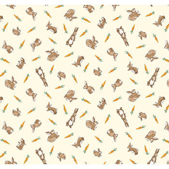 A Hundred Acre Spring 9597-44 Yellow Rabbits by W.A. Dodge for Studio E Fabrics