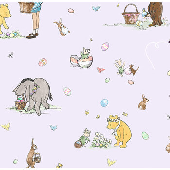 A Hundred Acre Spring 9598-55 Purple Egg Hunt by W.A. Dodge for Studio E Fabrics
