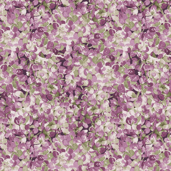 Blooming Beauty 2777-52 Plum/Pink Packed Hydrangeas by Colee Rae for Henry Glass Fabrics