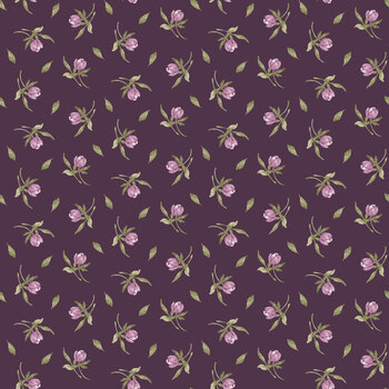 Blooming Beauty 2781-56 Plum/Multi Tossed Bud by Colee Rae for Henry Glass Fabrics