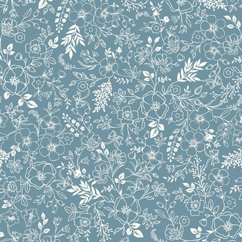 Cottontail Farm MAS10842-Q2 Dark Teal Toile by Kimberbell for Maywood Studio