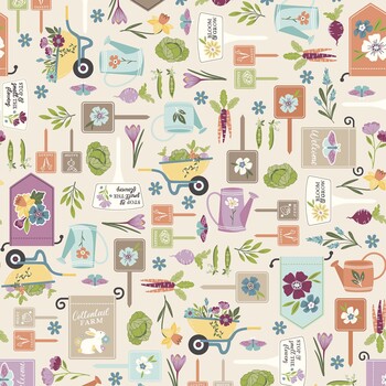 Cottontail Farm MAS11340-E Cream Cottontail Farm by Kimberbell for Maywood Studio