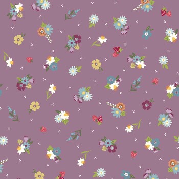 Cottontail Farm MAS11343-V Plum Garden Flower Toss by Kimberbell for Maywood Studio
