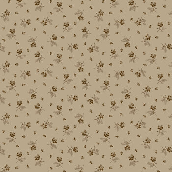 Ashby 3724-36 Medium Khaki Wildflower Toss by Lisa Debee Schiller for Henry Glass Fabrics