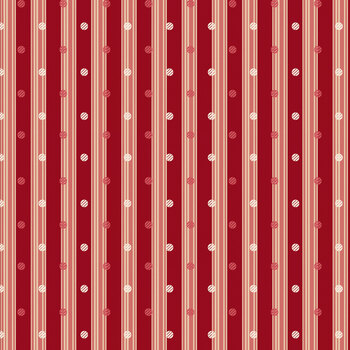 Ashby 3727-88 Red Spotted Stripes by Lisa Debee Schiller for Henry Glass Fabrics