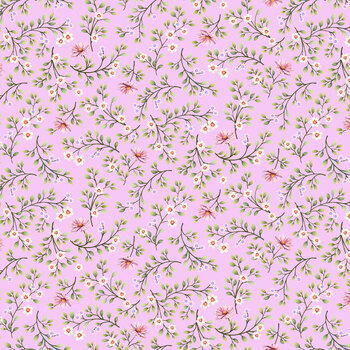 Bunnies & Baskets 3707-50 Lilac Small Flower  by Color Principle for Henry Glass Fabrics