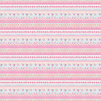 Bunnies & Baskets 3708-22 Pink Small Stripe  by Color Principle for Henry Glass Fabrics
