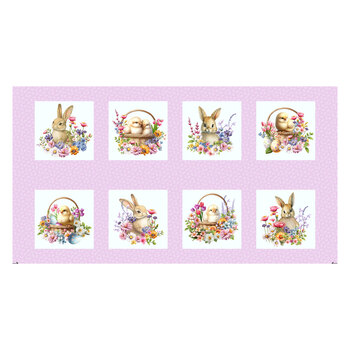 Bunnies & Baskets 3710B-50 Lilac Blocks  by Color Principle for Henry Glass Fabrics