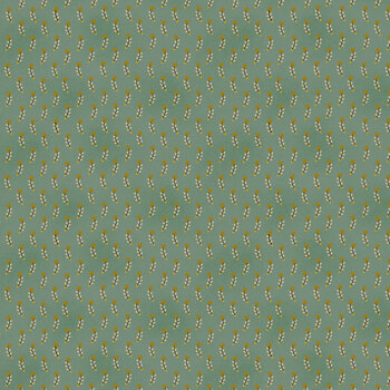 Scrap Basket Besties 2960-11 Aqua Star Sprigs by Kim Diehl for Henry Glass Fabrics