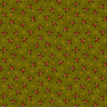 Scrap Basket Besties 2963-66 Pea Green Berry Burst by Kim Diehl for Henry Glass Fabrics