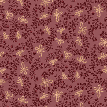 Scrap Basket Besties 2973-55 Plum Fancy Flowers by Kim Diehl for Henry Glass Fabrics