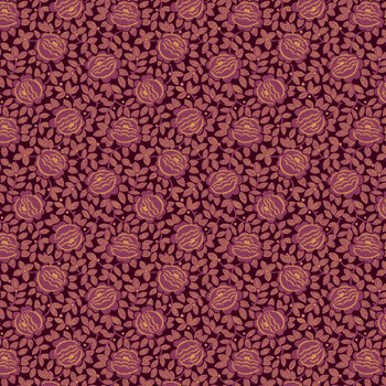 Scrap Basket Besties 2974-55 Eggplant Cabbage Roses by Kim Diehl for Henry Glass Fabrics
