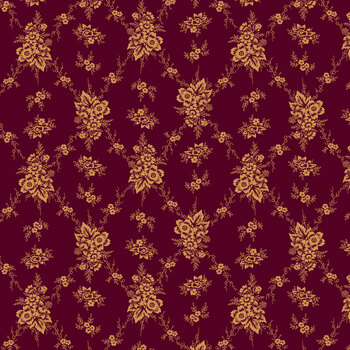 Scrap Basket Besties 2975-55 Eggplant Vintage Wallpaper by Kim Diehl for Henry Glass Fabrics