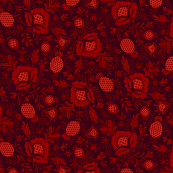 Scrap Basket Besties 2980-88 Wine Large Pineapple Toss by Kim Diehl for Henry Glass Fabrics