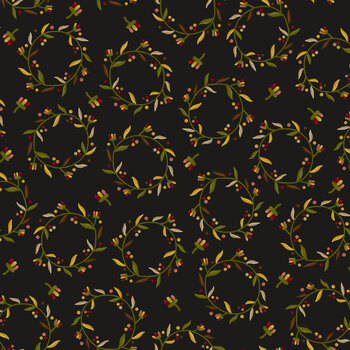 Scrap Basket Besties 2986-99 Black Daisy Chains by Kim Diehl for Henry Glass Fabrics