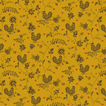 Scrap Basket Besties 2987-404 Mustard Hen House by Kim Diehl for Henry Glass Fabrics