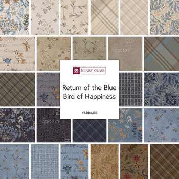 Return of the Blue Bird of Happiness  Yardage by Janet Rae Nesbitt for Henry Glass Fabrics