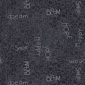 Return of the Blue Bird of Happiness 3746-77 Dk. Navy Alphabet by Janet Rae Nesbitt for Henry Glass Fabrics
