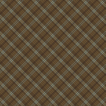 Return of the Blue Bird of Happiness 3753-38 Brown Small Bias Plaid by Janet Rae Nesbitt for Henry Glass Fabrics