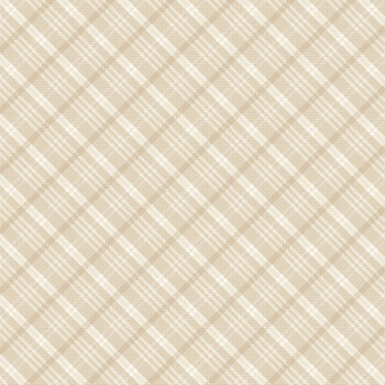Return of the Blue Bird of Happiness 3753-44 Cream Small Bias Plaid by Janet Rae Nesbitt for Henry Glass Fabrics