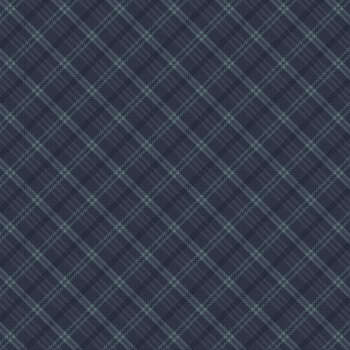 Return of the Blue Bird of Happiness 3753-77 Navy Small Bias Plaid by Janet Rae Nesbitt for Henry Glass Fabrics