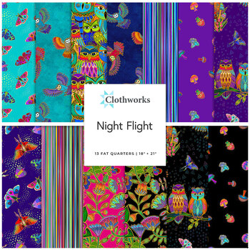 Night Flight  Fat Quarter Bundle by Laurel Burch for Clothworks