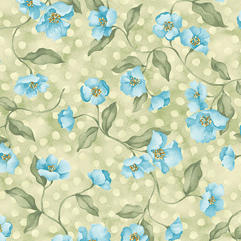 Winsome 17280-42 Blossoms Celery by Nancy Halvorsen for Benartex