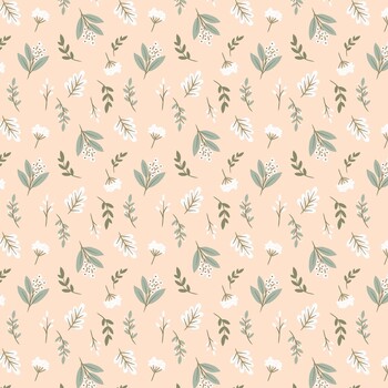 Woodland Lullaby W190-007-418 Floral Toss Peach by Lisa Perry for White Owl Textiles