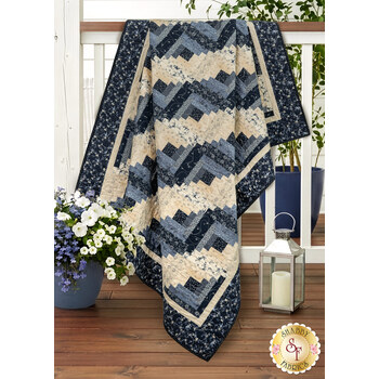  Log Cabin Throw Quilt Kit - Bluebird's Nest