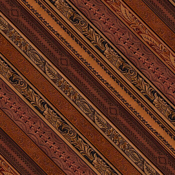 Spurs & Spirit 4526-39 Dark Brown Embossed Leather Stripe by Urban Essence Design for Blank Quilting