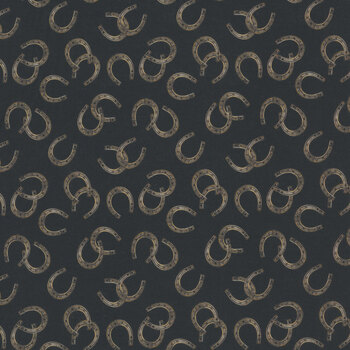 Spurs & Spirit 4530-99 Black Horseshoes by Urban Essence Design for Blank Quilting