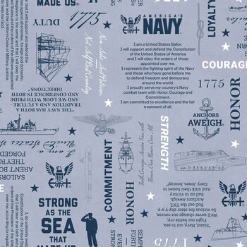 U.S. Navy 2917-19 Light Slate Word Print by A.E. Nathan