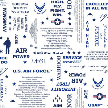 U.S. Air Force 2766-07 White Word Print by A.E. Nathan